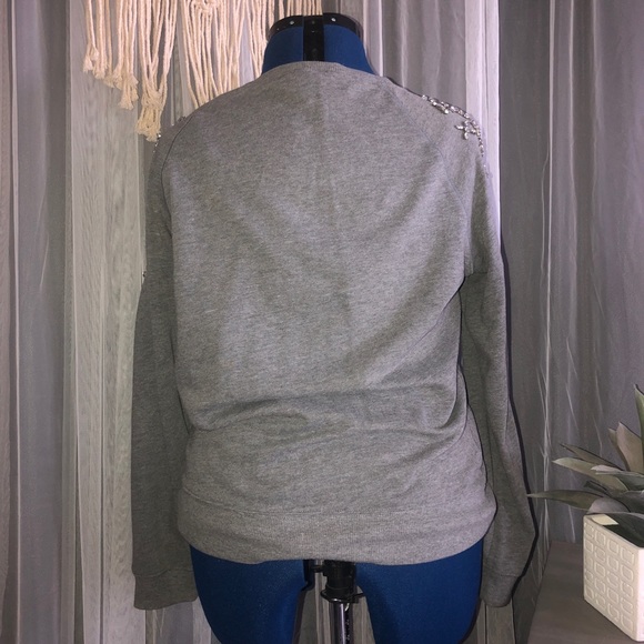 Light Gray Gemstone Sweater - Gently Worn! - Picture 6 of 7
